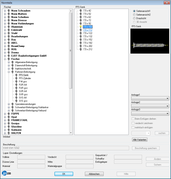 CAD-Bibliothek konfigurieren CAD-Bibliothek konfigurieren